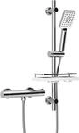 G&ouml;rbach Thermostat Duschsystem mit Duscharmatur, Duschstangeset mit Duschablage,
