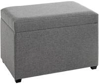 HAKU Sitztruhe anthrazit, MDF, Textilgewebe - Ma&szlig;e: B 58 cm x H 42 cm x T 39 cm,