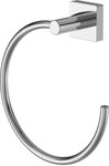 Lenz&reg; Handtuchring RAIN Chrom &ndash; eckiger Wand-Handtuchring aus Metall &ndash;