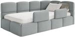 Selsey Jugendbett 120x200cm Grau mit Matratze und Lattenrost, gepolstertes
