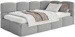 Selsey Jugendbett 120x200cm Grau Boucl&eacute; Stoff mit Stauraum und Lattenrost,