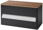 Yamazaki 1644 RIN K&uuml;chenrollenhalter, schwarz, Stahl/Holz/Silikon,...