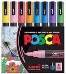 POSCA 186513 - POSCA Marker mit feiner Rundspitze, 8er Set, Glitter
