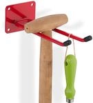 Relaxdays Ger&auml;tehalter Wand, L&auml;nge 24 cm, Doppelhaken, Wandhaken Garage,...