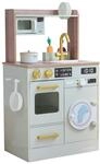 Teamson Kids Spielk&uuml;che Holz mit Mini-Garten Waschmaschine Gr&uuml;n