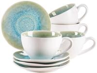 M&Auml;SER Tassen-Set, Steinzeug FROZEN Gr&uuml;n, 8-teiliges Set