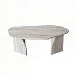 Modern Coffee Table, Travertine Color, 100 x 60 x 35 cm | 100% Melamine Coated