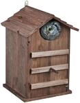 Relaxdays Eulen Nistkasten, Tannenholz, Einflugloch H x B: 9,5 x 9,5 cm,...