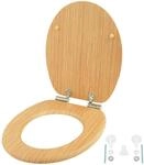 Relaxdays Toilettendeckel, doppelte Absenkautomatik, 37,5 x 43,5 cm, MDF, bis...