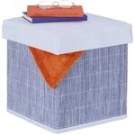 Relaxdays Sitzhocker mit Stauraum, weich gepolstert, faltbar, HBT: 35 x 35 x 35...
