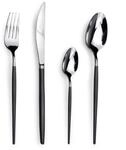 Amefa Besteck Set Soprano | Besteck 24-teilig | Edelstahl, Schwarz | PVD-Griff 