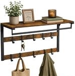 Relaxdays Wandgarderobe 3 in 1, 10 Haken, Kleiderstange, Hutablage, HBT 42 x 80...