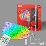 BRILONER - LED Strip 3m mit Musiksensor, RGB IC dynamischer Farbwechsel,