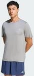 adidas Herren Adi365 Running Essentials Shirt, medium Grey Heather, S