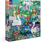 eeBoo - Duck in The Clearing Recycling-Karton, Puzzle, 1000 Teile, bunt mit Tieren,
