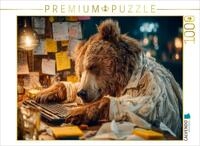 CALVENDO Puzzle Schreibtischb&auml;r in Pause - M&uuml;de und charmant zugleich | 1000...