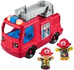 Fisher-Price Little People Spielzeug-Feuerwehrauto zum Schieben f&uuml;r Kleinkinder, mit