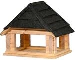 dobar XL Vogelhaus Zwart aus Massivholz mit Bitumendach f&uuml;r St&auml;ndermontage -