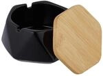 Relaxdays Aschenbecher mit Deckel, Keramik, drau&szlig;en & drinnen, B x T: 11,5 x...
