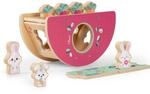 Chicco Holzspielzeug, Hasenh&uuml;gel, Montessori-Spiel, Form-Knirsch- und
