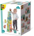 SES Creative | Stapelturm mit Tierfiguren aus Holz f&uuml;r Babys ab 6 Monaten | 7