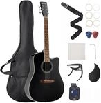 VEVOR Elektro Akustische Gitarre Cutaway, 1041,4 mm, Anf&auml;ngerpaket mit Gigbag,