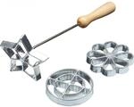 KitchenCraft Home Made 3-teiliges Rosetten-Set, Waffeleisen Kuchen Deko, Keksformen