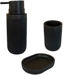 Relaxdays Bad Accessoires, 3-teilig, Seifenschale, Seifenspender,...