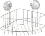 WENKO Static-Loc Plus Eckablage Osimo, Badezimmerregal, Befestigen ohne Bohren,