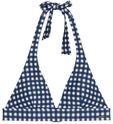 Marc O'Polo Damen Triangel-Bikini-Top Shiny navypeonycheck - Gr&ouml;&szlig;e XS