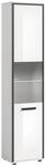 xonox.home &ndash; Hochschrank Kojak 40x188x34 cm inkl. Beleuchtung in Wei&szlig;/Wei&szlig;