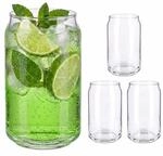 Relaxdays Longdrinkgl&auml;ser, 4er Set, 480 ml, geschliffene Trinkgl&auml;ser,