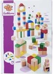 Eichhorn &ndash; 75 Bunte und naturfarbene Holzbausteine, f&ouml;rdert Feinmotorik und