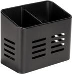 WENKO Besteckkorb Baco, Black Outdoor Kitchen Korb aus pulverbeschichtetem Metall in