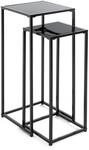 HAKU Blumens&auml;ule 2er Set schwarz, Metall, Sicherheitsglas - Ma&szlig;e: B 25/30 x H...