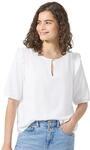 Street One Studio Kurzarm Bluse mit Volant-Details White 34