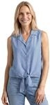 Street One Blusentop mit Bowling-Kragen und Knoten original Blue 34