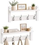 Relaxdays Wandgarderobe, 2er Set, je 4 Doppelhaken, HxBxT: 19,5 x 40 x 11 cm,