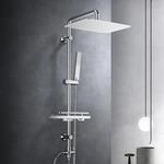 G&ouml;rbach Regendusche Duschset Duschsystem mit Ablage Chrom Duschstangeset ohne