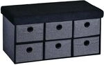 Kesper Sitzbank mit Aufbewahrungsboxen und Sitzpolster in Teddy-Stoff, Material: