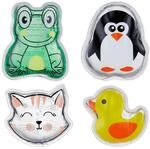 Relaxdays K&uuml;hlpads Kinder, 4er Set, Kalt Warm Kompresse, Tiermotive,...
