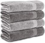 Komfortec 4er Duscht&uuml;cher 70x140 cm Set aus 100% Baumwolle, 470g/m&sup2;, Frottee,