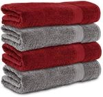 Komfortec 4er Duscht&uuml;cher 70x140 cm Set aus 100% Baumwolle, 470g/m&sup2;, Frottee,