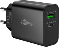 goobay 30W USB C Ladeger&auml;t, GaN Dual Port Schnellladeger&auml;t mit Power Delivery...