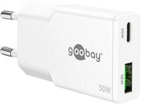 goobay USB-C Ladeger&auml;t 30W, Ultra Flaches GaN Netzteil, Dual Port mit Power...