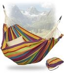 Relaxdays H&auml;ngematte Baumwolle, BxT: 150 x 190 cm, mit Befestigungsset, bis...
