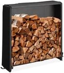 Relaxdays Kaminholzregal mit Abdeckung, f&uuml;r Holz ab 25 cm, Brennholzregal aus...