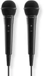 Hama Mikrofon, 2er Set (dynamisches Mikrofon, Handmikrofon mit Kabel, 3,55mm