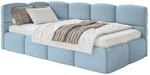 Selsey Jugendbett 120x200cm Hellblau mit Matratze und Lattenrost, gepolstertes