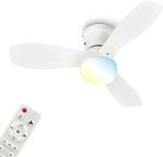 BRILONER - LED Deckenventilator mit Beleuchtung, Fernbedienung, Leiser...